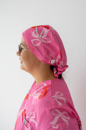 CHERRY BOW SCRUB CAP