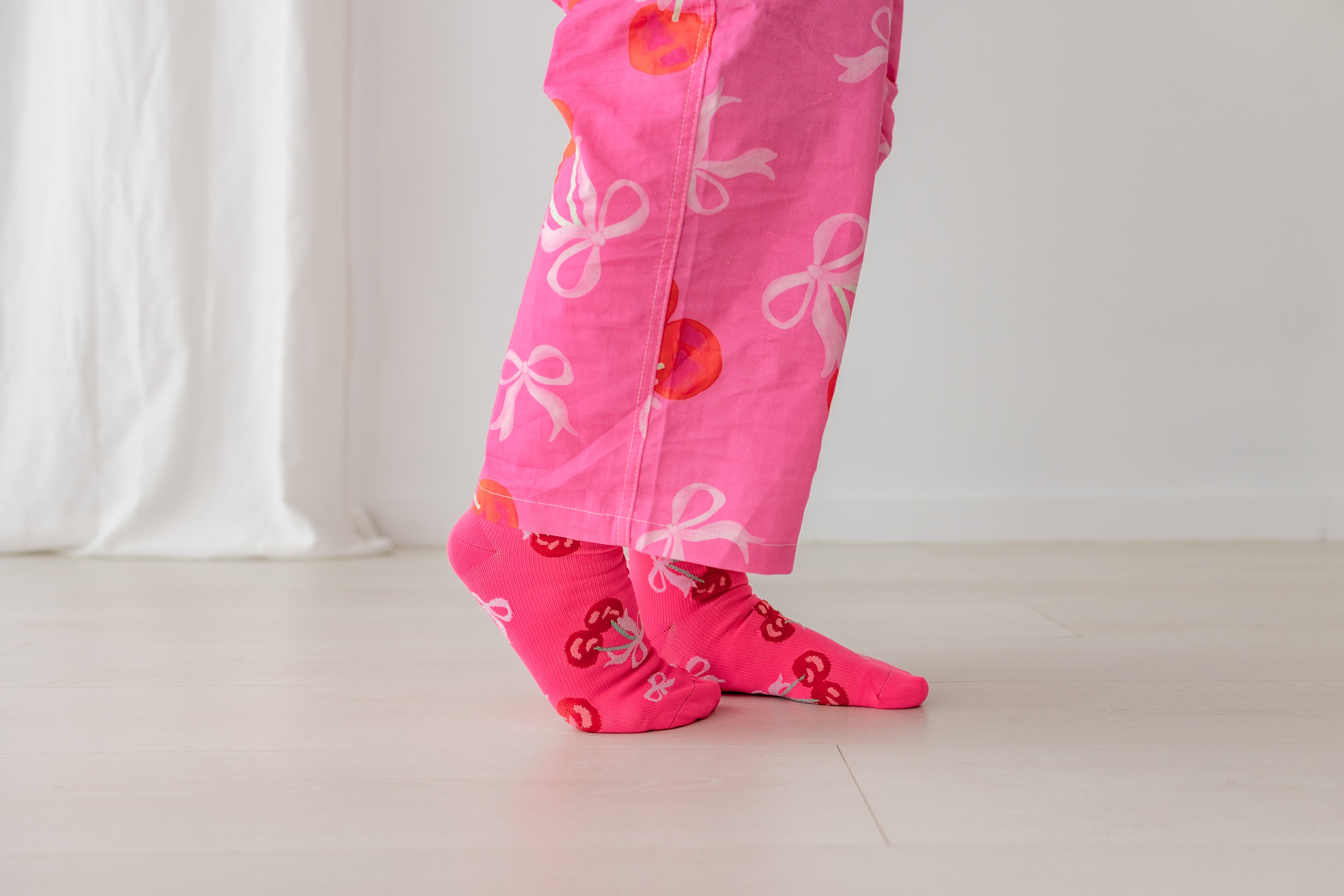 Cherry Bow Compression Socks