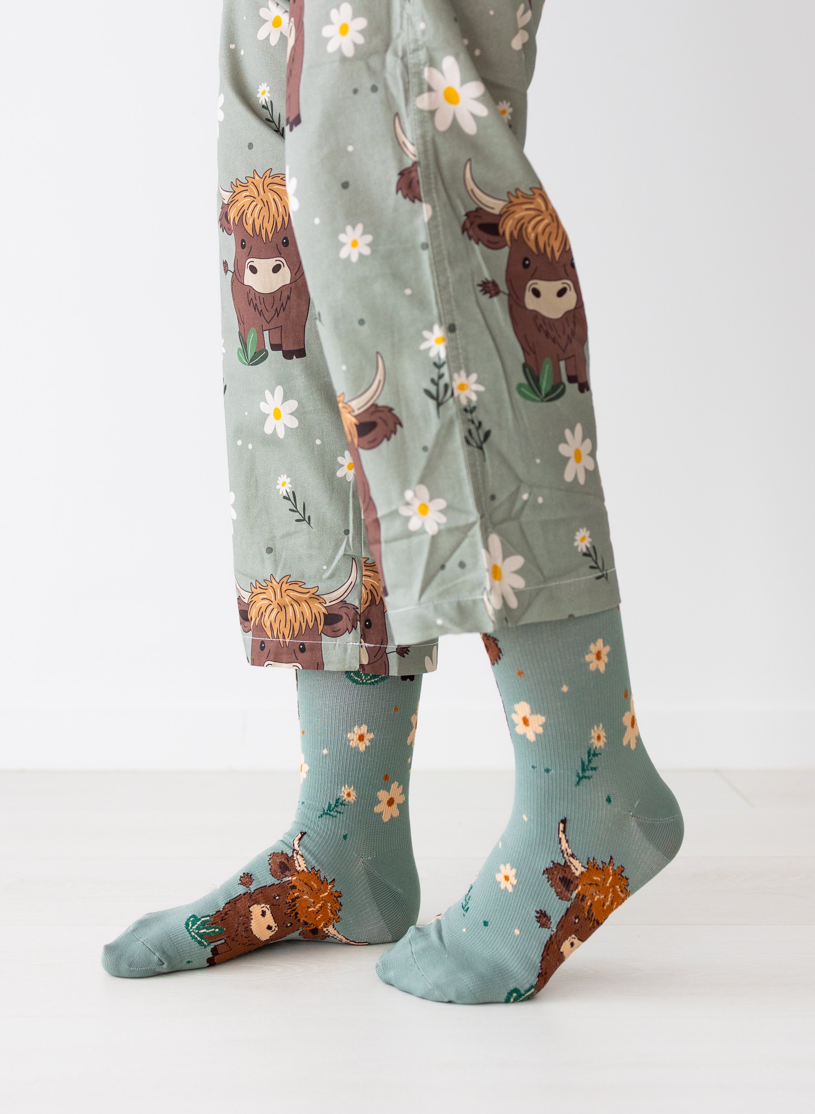 Highland Cow Compression Socks